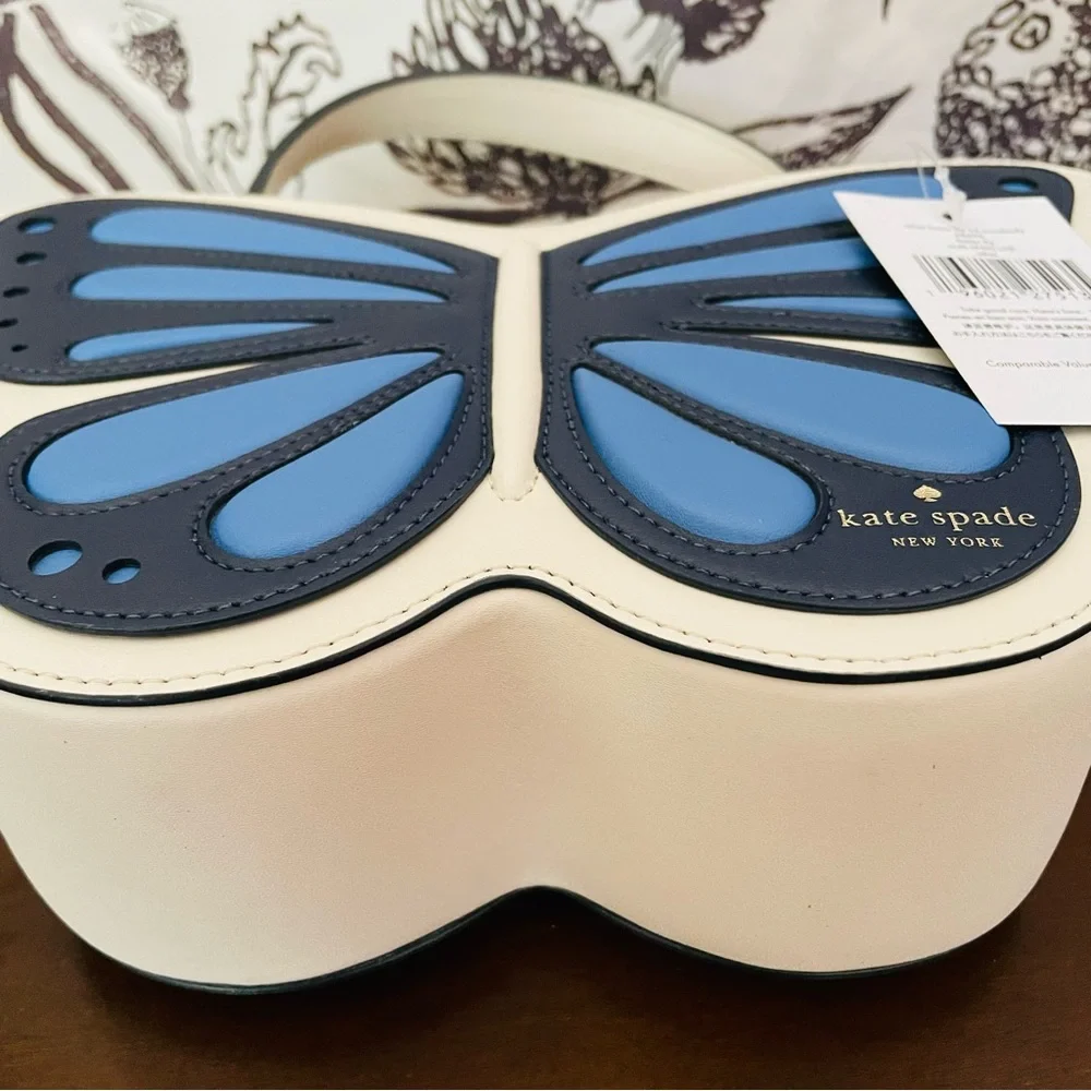 • NWT KATE SPADE FLUTTER FLY 3D BUTTERFLY CROSSBODY BLUE MULTI WHITE CARD HOLDER